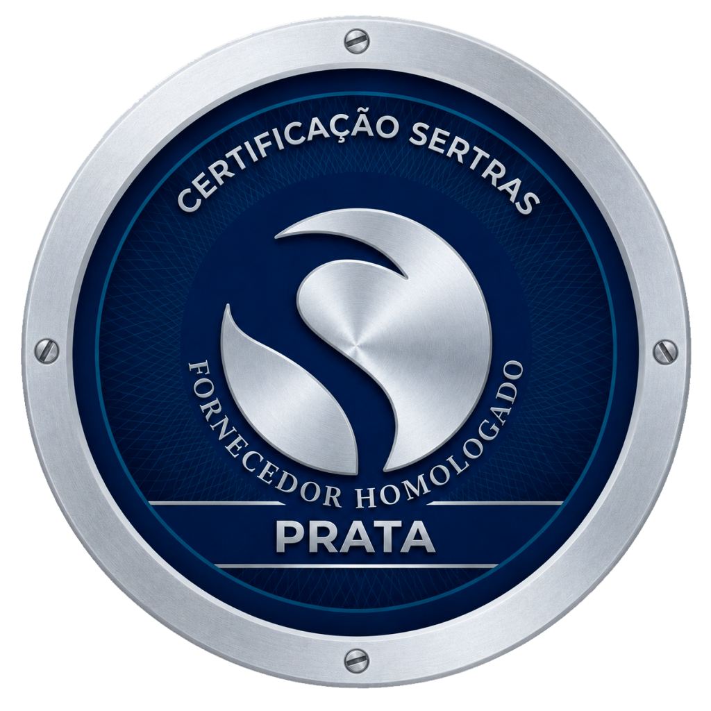 Selo circular metalizado de Fornecedor Homologado Prata - Certificação Sertras.